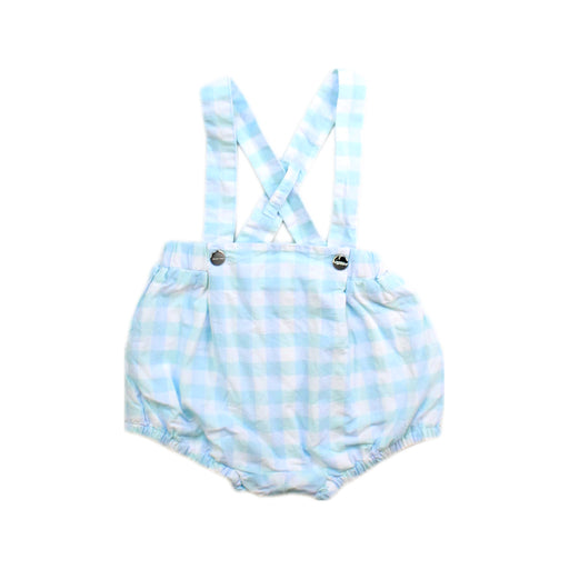 A Blue Overall Shorts from Jacadi in size 0-3M for girl. (Front View)