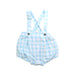 A Blue Overall Shorts from Jacadi in size 0-3M for girl. (Front View)