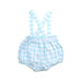 A Blue Overall Shorts from Jacadi in size 0-3M for girl. (Back View)