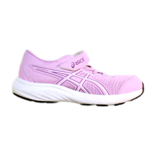 A Pink Sneakers from ASICS in size 10Y for girl. (Front View)