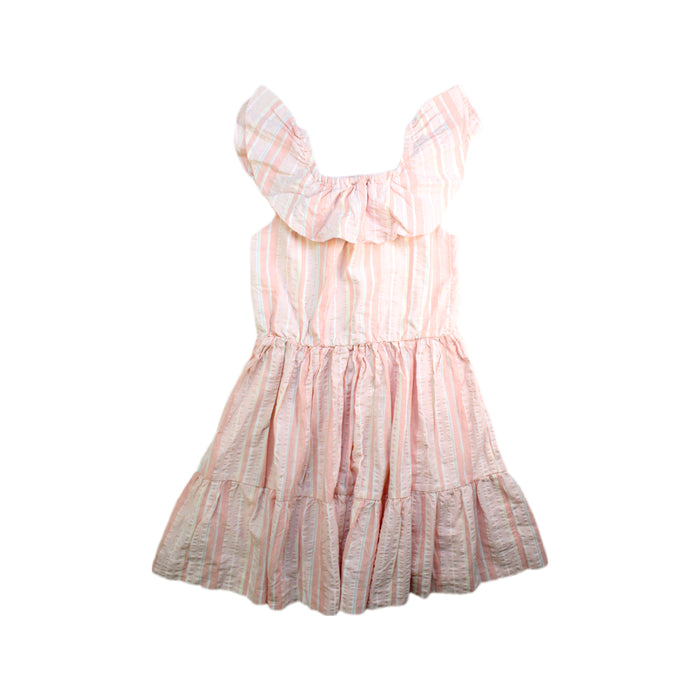 A Pink Sleeveless Dresses from David Jones in size 7Y for girl. (Back View)