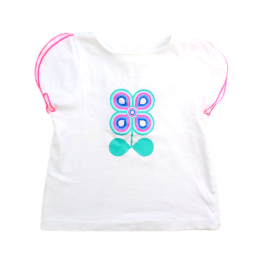 A White Short Sleeve Tops from Jacadi in size 18-24M for girl. (Front View)