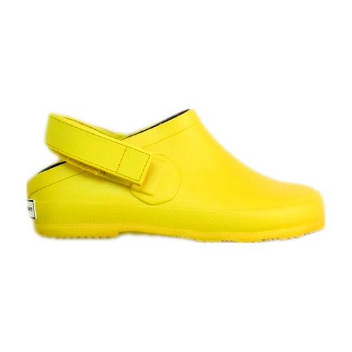 A Yellow Slip Ons from Burberry in size 5T for neutral. (Front View)