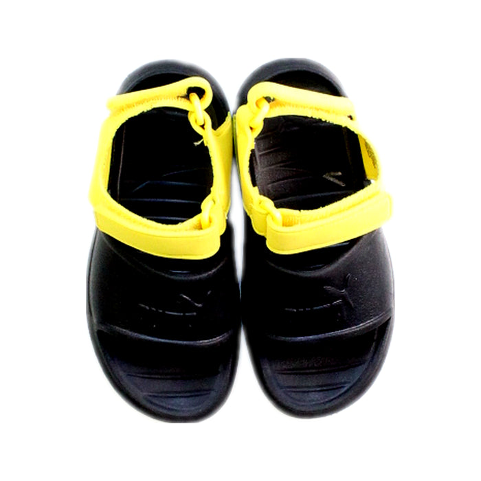 A Black Sandals from Puma in size 4T for boy. (Back View)