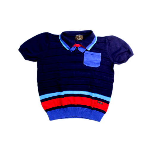 A Navy Short Sleeve Polos from As Little As in size 5T for boy. (Front View)