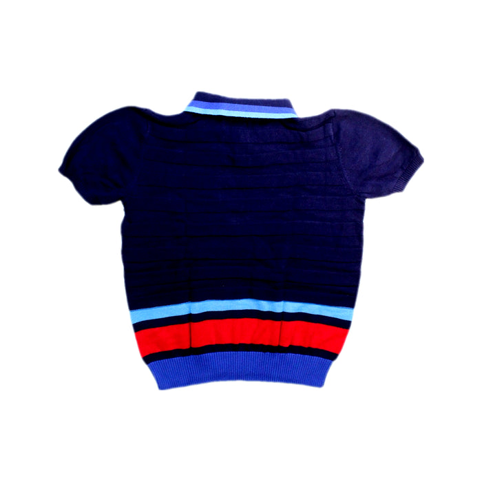 A Navy Short Sleeve Polos from As Little As in size 5T for boy. (Back View)