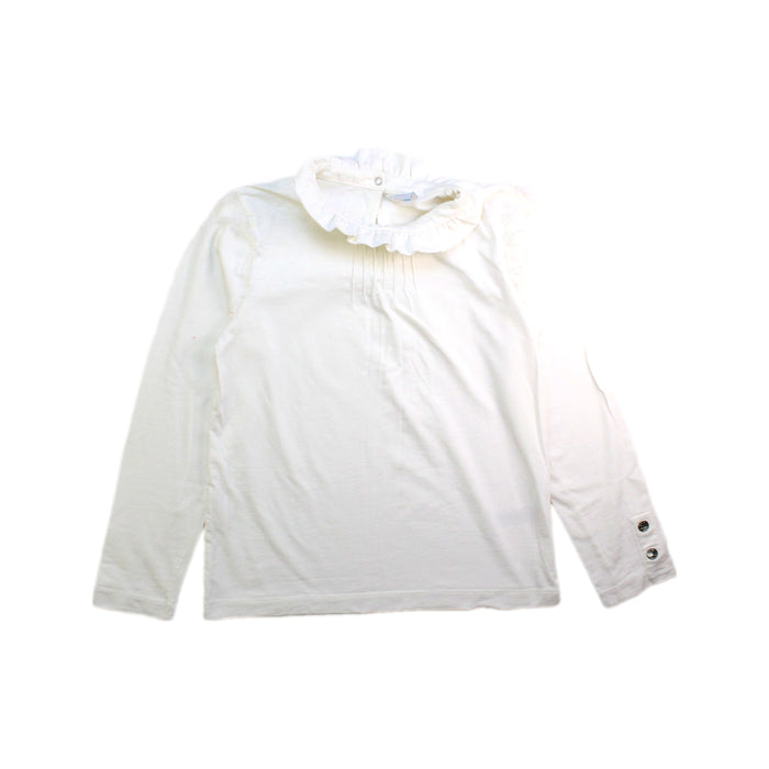 A White Long Sleeve Tops from Petit Bateau in size 8Y for girl. (Front View)