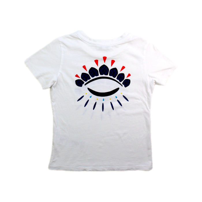 A White Short Sleeve T Shirts from Kenzo in size 3T for girl. (Back View)