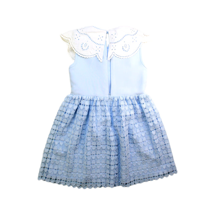 A Blue Sleeveless Dresses from Self-Portrait in size 4T for girl. (Back View)