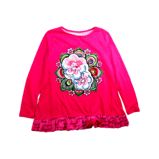 A Pink Long Sleeve Tops from Desigual in size 7Y for girl. (Front View)