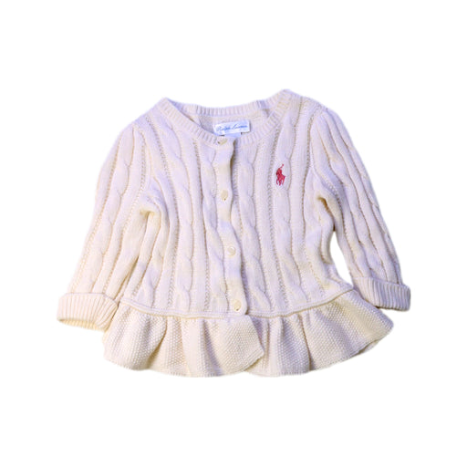 A Ivory Cardigans from Ralph Lauren in size 3-6M for girl. (Front View)