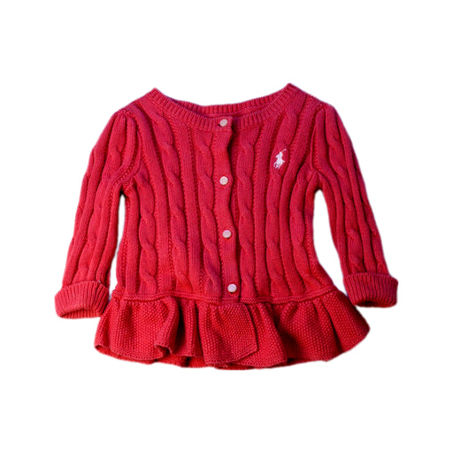 A Pink Cardigans from Ralph Lauren in size 3-6M for girl. (Front View)