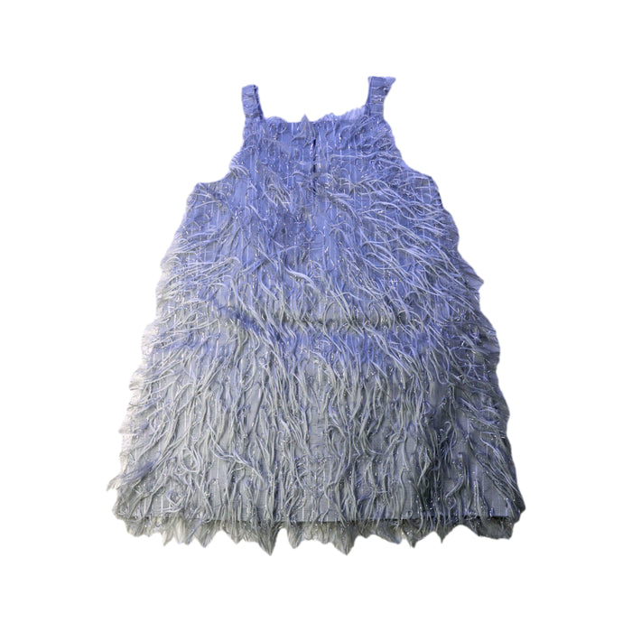 A Blue Sleeveless Dresses from Seed in size 6T for girl. (Back View)