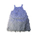 A Blue Sleeveless Dresses from Seed in size 6T for girl. (Back View)