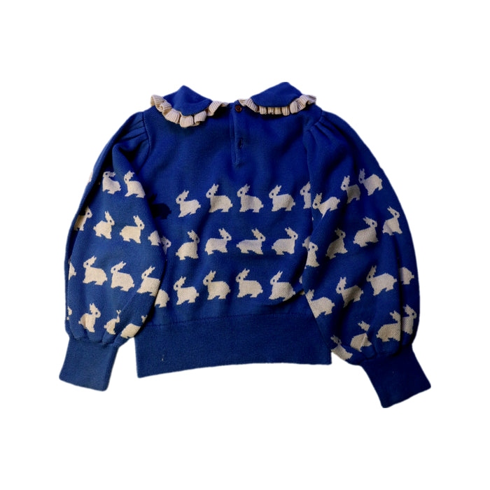 A Blue Long Sleeve Tops from Emile et Ida in size 6T for girl. (Back View)