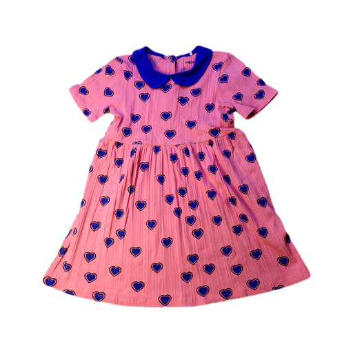 A Pink Short Sleeve Dresses from Mini Rodini in size 3T for girl. (Front View)