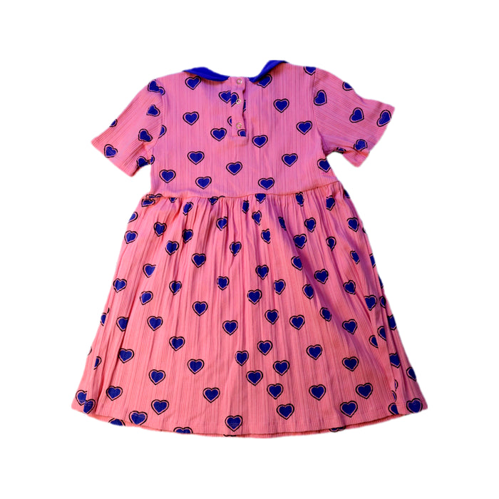 A Pink Short Sleeve Dresses from Mini Rodini in size 3T for girl. (Back View)