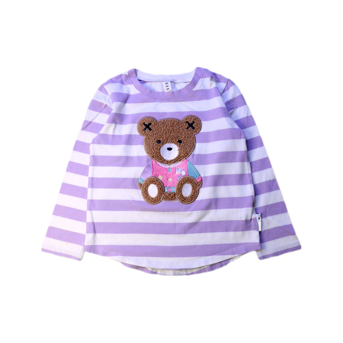 A Purple Long Sleeve Tops from Hux in size 4T for girl. (Front View)
