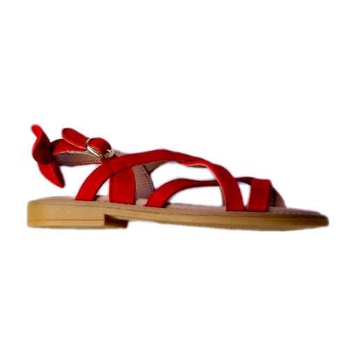 A Red Sandals from Emile et Ida in size 6T for girl. (Front View)