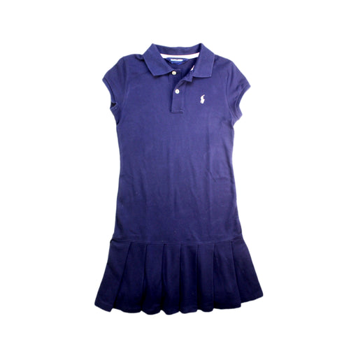 A Navy Short Sleeve Dresses from Ralph Lauren in size 10Y for girl. (Front View)