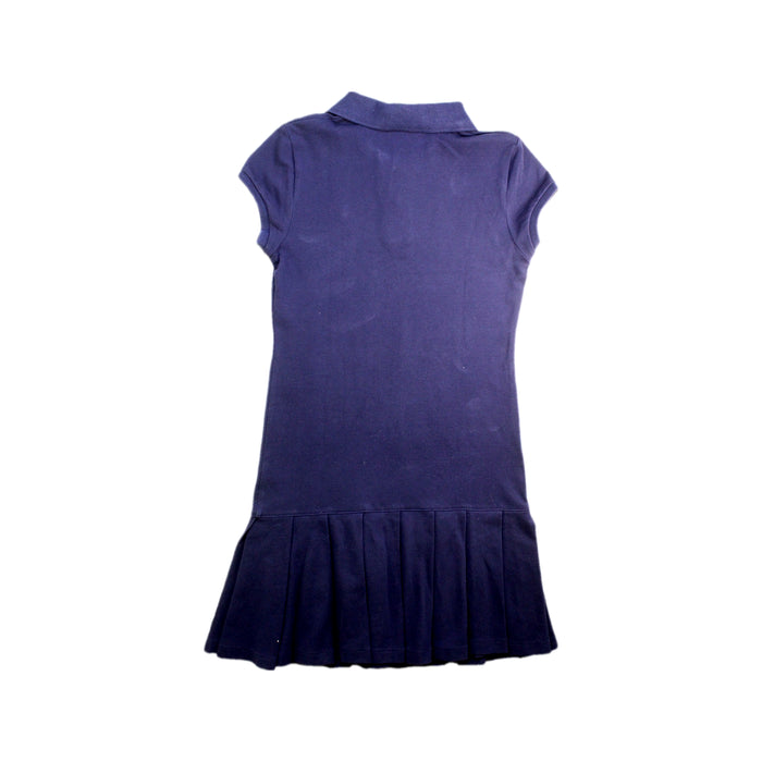 A Navy Short Sleeve Dresses from Ralph Lauren in size 10Y for girl. (Back View)