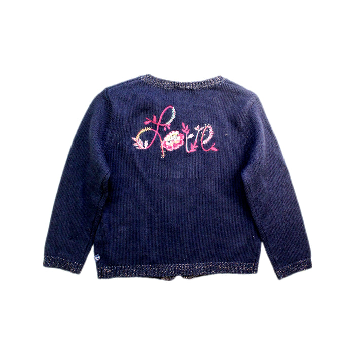 A Navy Cardigans from La Compagnie des Petits in size 3T for girl. (Back View)