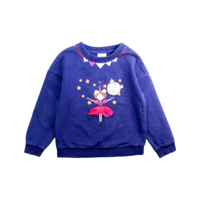 A Blue Crewneck Sweatshirts from Kingkow in size 4T for girl. (Front View)
