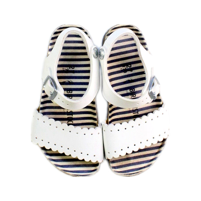 A White Sandals from Birkenstock in size 4T for girl. (Back View)