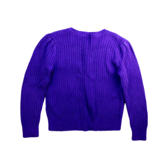 A Purple Cardigans from Polo Ralph Lauren in size 8Y for girl. (Back View)