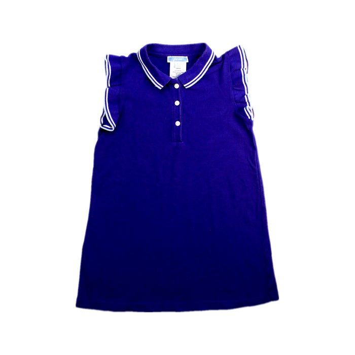 A Navy Sleeveless Polos from Jacadi in size 4T for girl. (Front View)