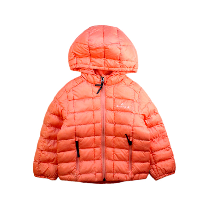 A Orange Puffer/Quilted Coats & Outerwear from Kathmandu in size 4T for girl. (Front View)