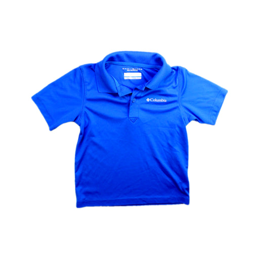 A Blue Short Sleeve Polos from Columbia in size 4T for boy. (Front View)