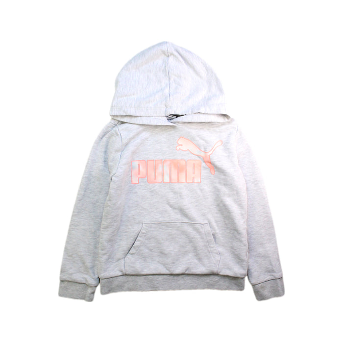 A Grey Hooded Sweatshirts from Puma in size 7Y for girl. (Front View)