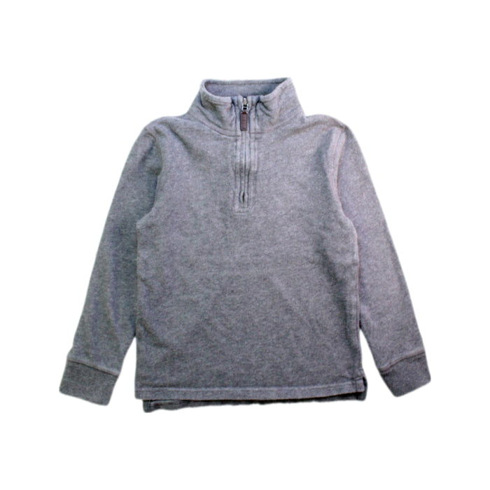 A Grey Zippered Sweatshirts from Crewcuts in size 4T for boy. (Front View)