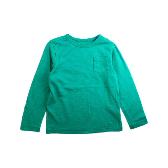 A Green Long Sleeve T Shirts from Crewcuts in size 3T for boy. (Front View)