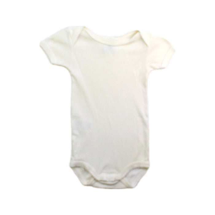 A White Short Sleeve Bodysuits from Petit Bateau in size 0-3M for girl. (Front View)