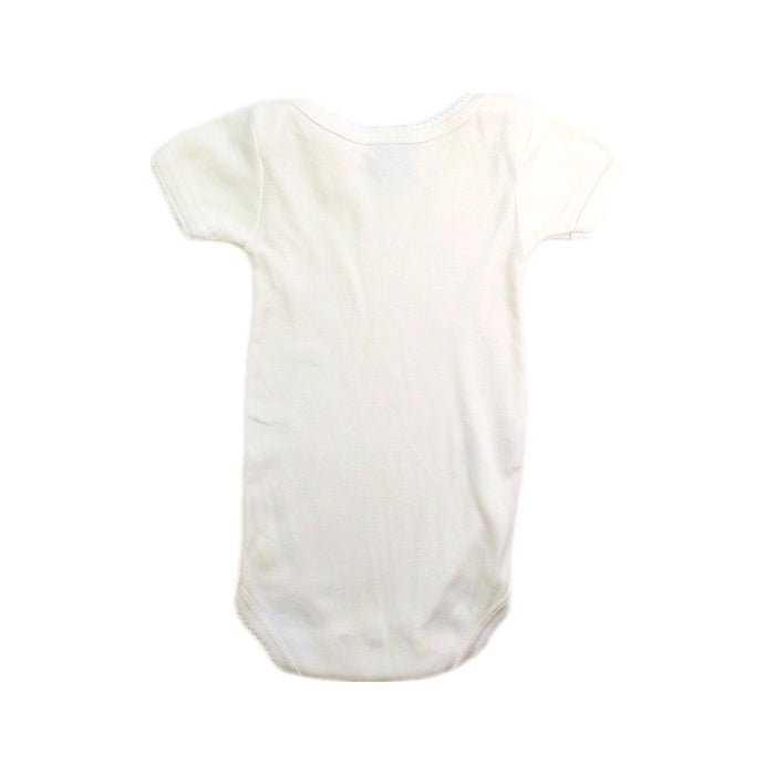 A White Short Sleeve Bodysuits from Petit Bateau in size 0-3M for girl. (Back View)