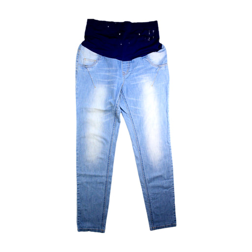 A Blue Jeans from 010 Maternity in size Maternity-L for maternity. (Front View)