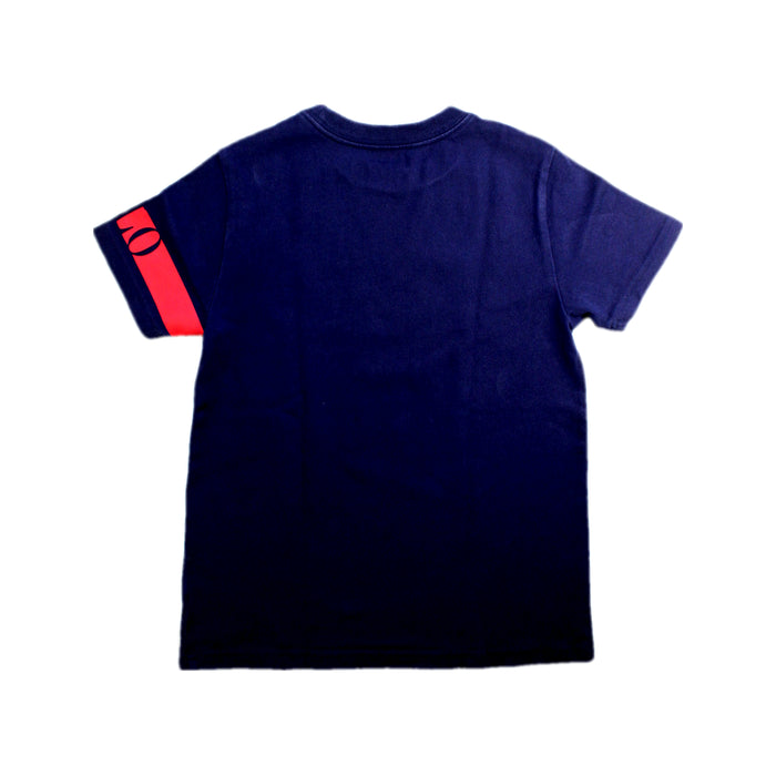 A Navy Short Sleeve T Shirts from Polo Ralph Lauren in size 7Y for boy. (Back View)