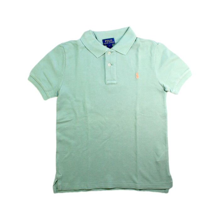 A Green Short Sleeve Polos from Polo Ralph Lauren in size 7Y for boy. (Front View)