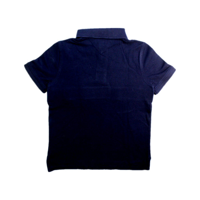A Navy Short Sleeve Polos from Tommy Hilfiger in size 8Y for boy. (Back View)
