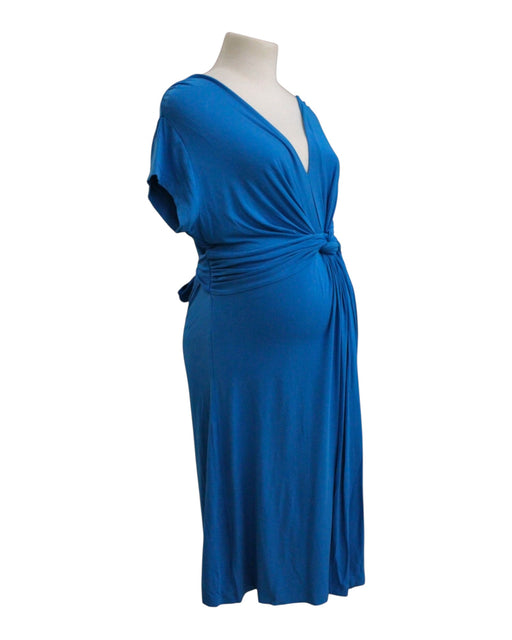 A Blue Short Sleeve Dresses from Seraphine in size Maternity-M for maternity. (Front View)