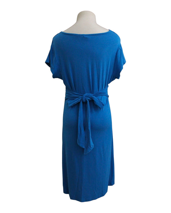 A Blue Short Sleeve Dresses from Seraphine in size Maternity-M for maternity. (Back View)