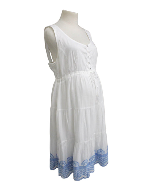 A White Sleeveless Dresses from Seraphine in size Maternity-L for maternity. (Front View)