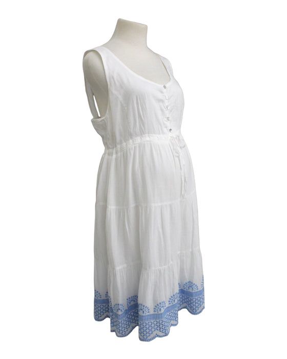 A White Sleeveless Dresses from Seraphine in size Maternity-L for maternity. (Front View)