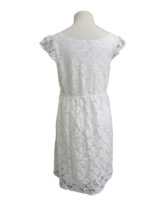 A White Sleeveless Dresses from Seraphine in size Maternity-L for maternity. (Back View)