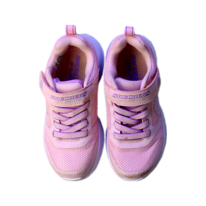 A Pink Sneakers from Skechers in size 4T for girl. (Back View)