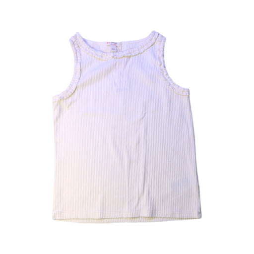 A White Sleeveless Tops from Crewcuts in size 6T for girl. (Front View)