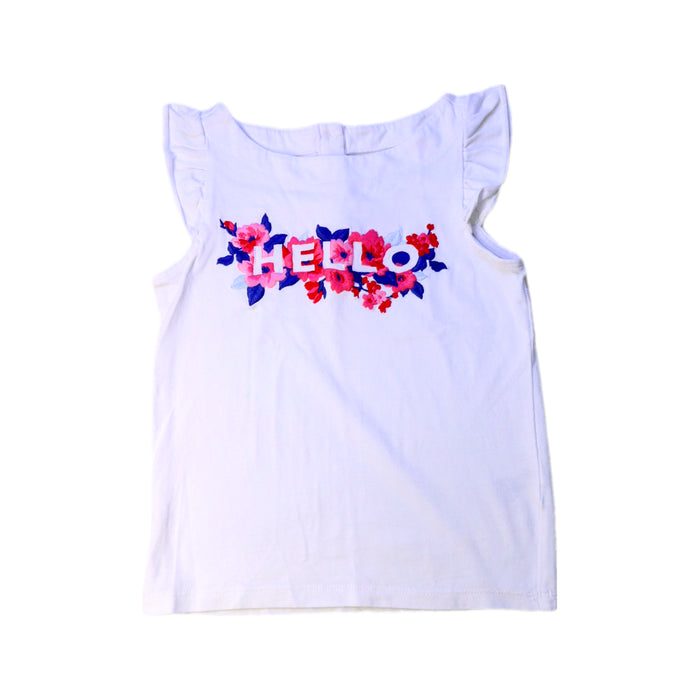 A White Sleeveless Tops from Janie & Jack in size 5T for girl. (Front View)