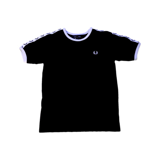 A Black Short Sleeve T Shirts from Fred Perry in size 9Y for boy. (Front View)